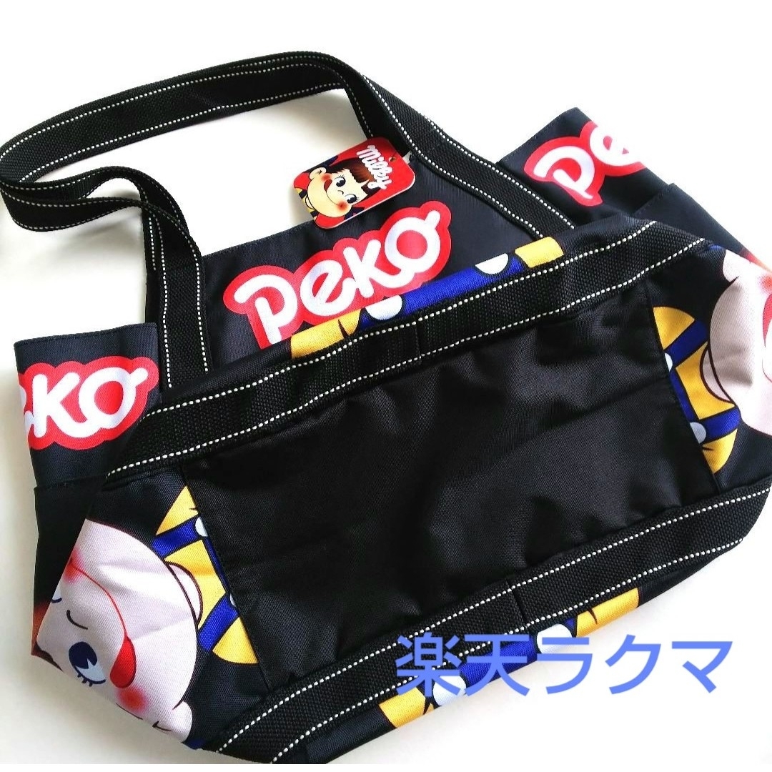 E-COME - ペコちゃん バルーントートバッグ (大) ブラック色 E-COME - ペコちゃん バルーントートバッグ (大) ブラック色