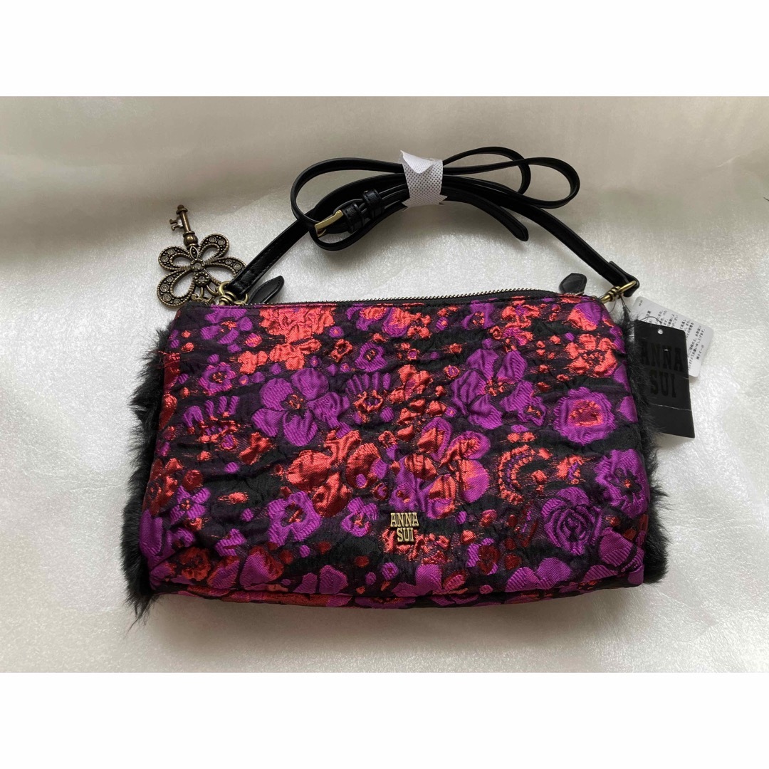 ANASUI アナスイ 2way ショルダーバッグ 赤紫 未使用品【展示品