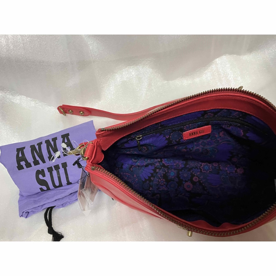 アナスイ ANNA SUI ショルダーバッグ ピンク ハート 本革 【未使用品】