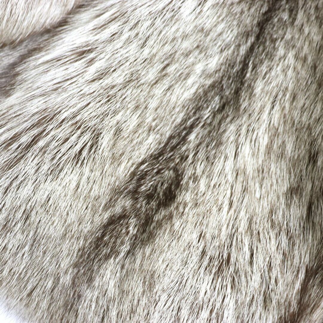 良品▽SAGA FOX サガフォックス 本毛皮コート ブラウン×ホワイト 毛質