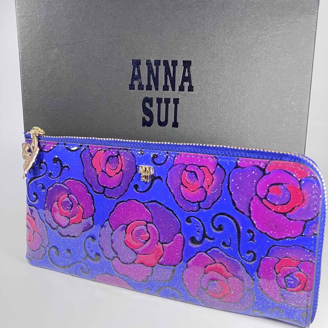 新品 ANNA SUI アナスイ 長財布 ローズハート 薄マチ長財布