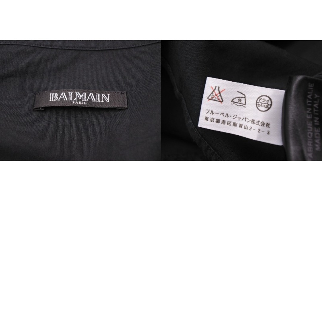 BALMAIN(バルマン)のBALMAIN バルマン 長袖シャツ ダメージ加工 無地 トップス S5HT120C320P コットン ブラック サイズ40 美品 中古 49588 レディースのトップス(シャツ/ブラウス(長袖/七分))の商品写真