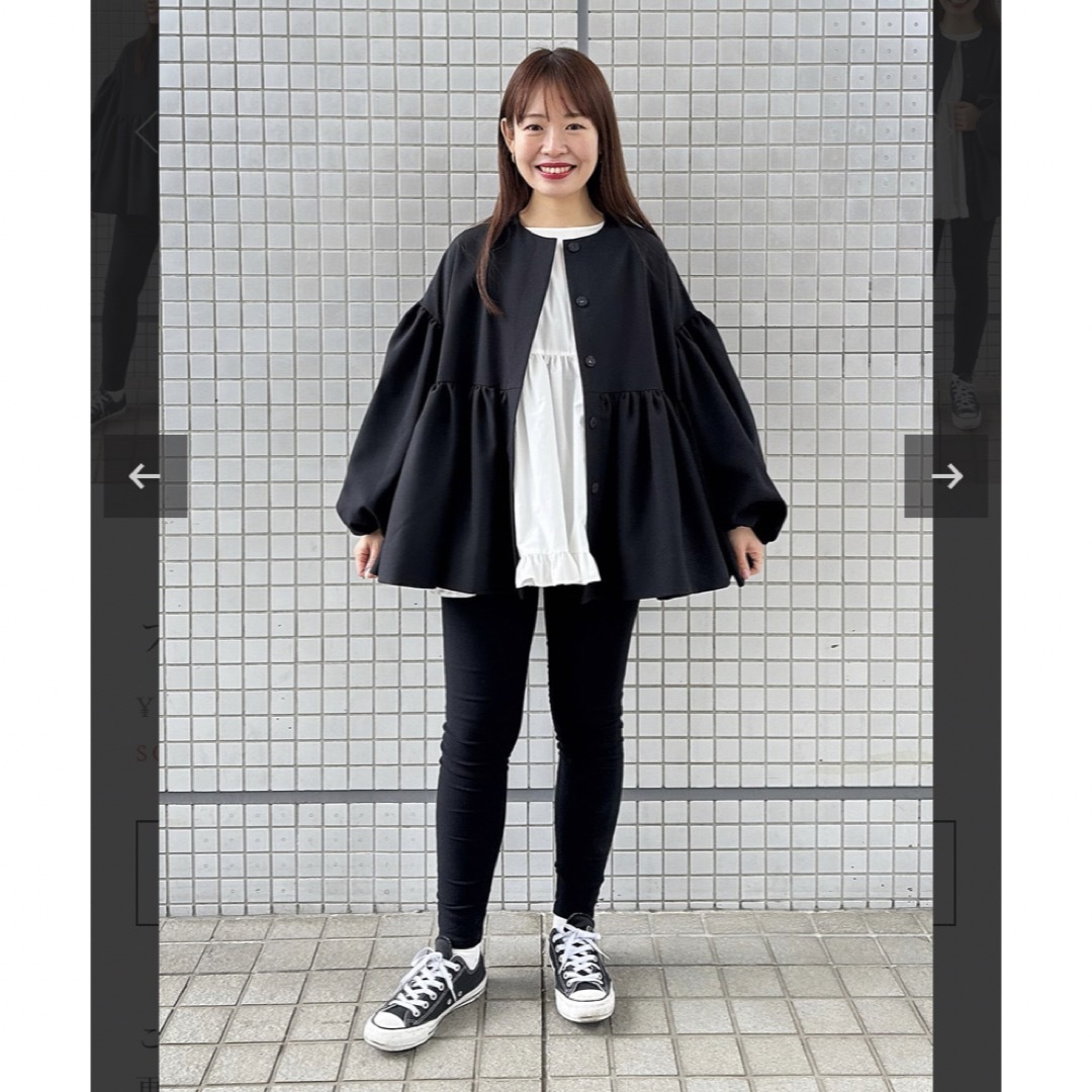 YOIHI フリルギャザージャケット/black プッシュされた製品