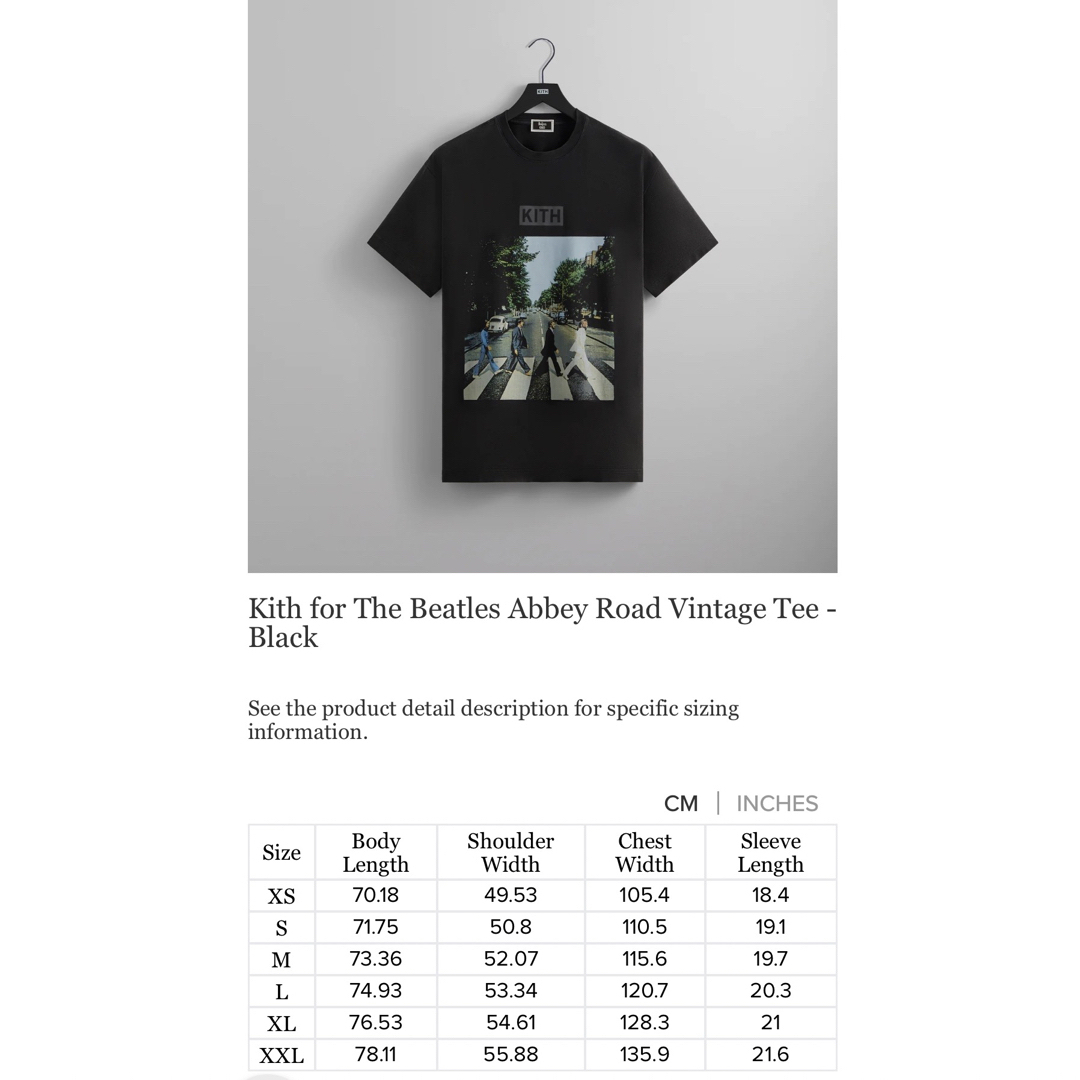 Kith × the Beatles Abbey Road Tee XLサイズ