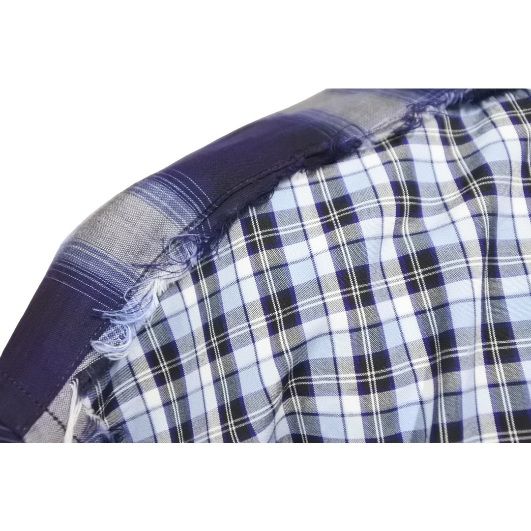 極美品 Givenchy ジバンシー 長袖シャツ 17SS チェックシャツ 6008 400 ネイビー サイズ40 コットン 中古 49621