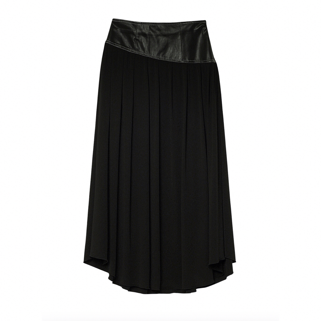 LE CIEL BLEU(ルシェルブルー)の最終 新品タグ付 ルシェルブルー　Leather Corset Skirt S レディースのスカート(ロングスカート)の商品写真