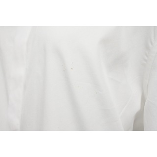 BALENCIAGA バレンシアガ 長袖シャツ 390235 襟レザー ホワイト コットン サイズ40 美品  49604
