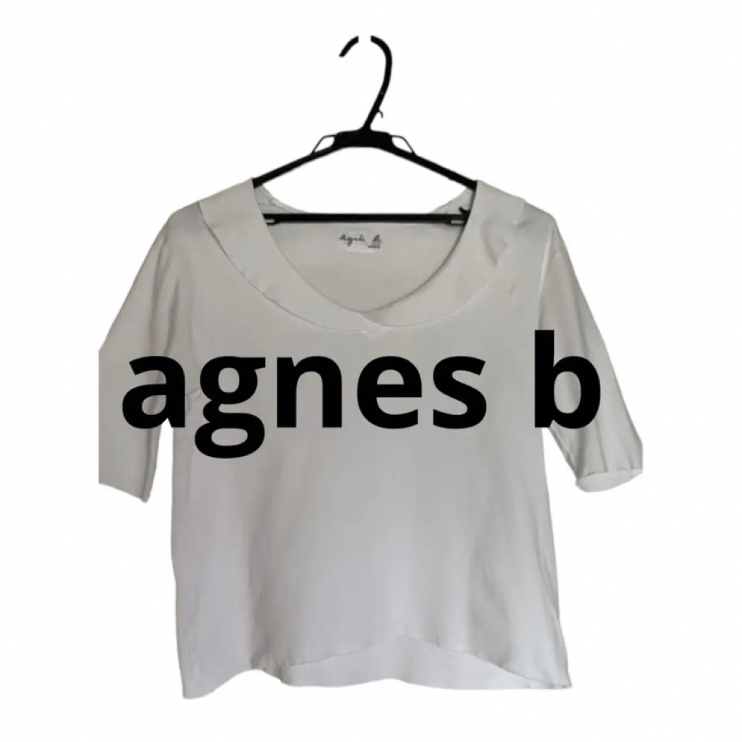 agnes b.(アニエスベー)のAgnes b    襟付き　Tシャツ　ホワイト レディースのトップス(Tシャツ(半袖/袖なし))の商品写真
