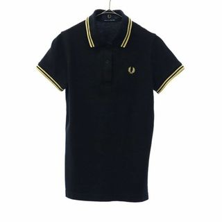 フレッドペリー(FRED PERRY)のフレッドペリー 英国製 刺繍 半袖 ポロシャツ 4 ブラック FRED PERRY 鹿の子 レディース 【中古】  【230620】 メール便可(ポロシャツ)