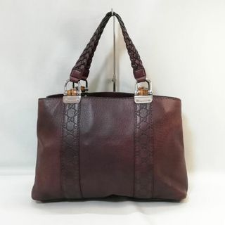 【美品級】GUCCI（グッチ）シマ　バンブー　本革　メンズ　レディース(トートバッグ)