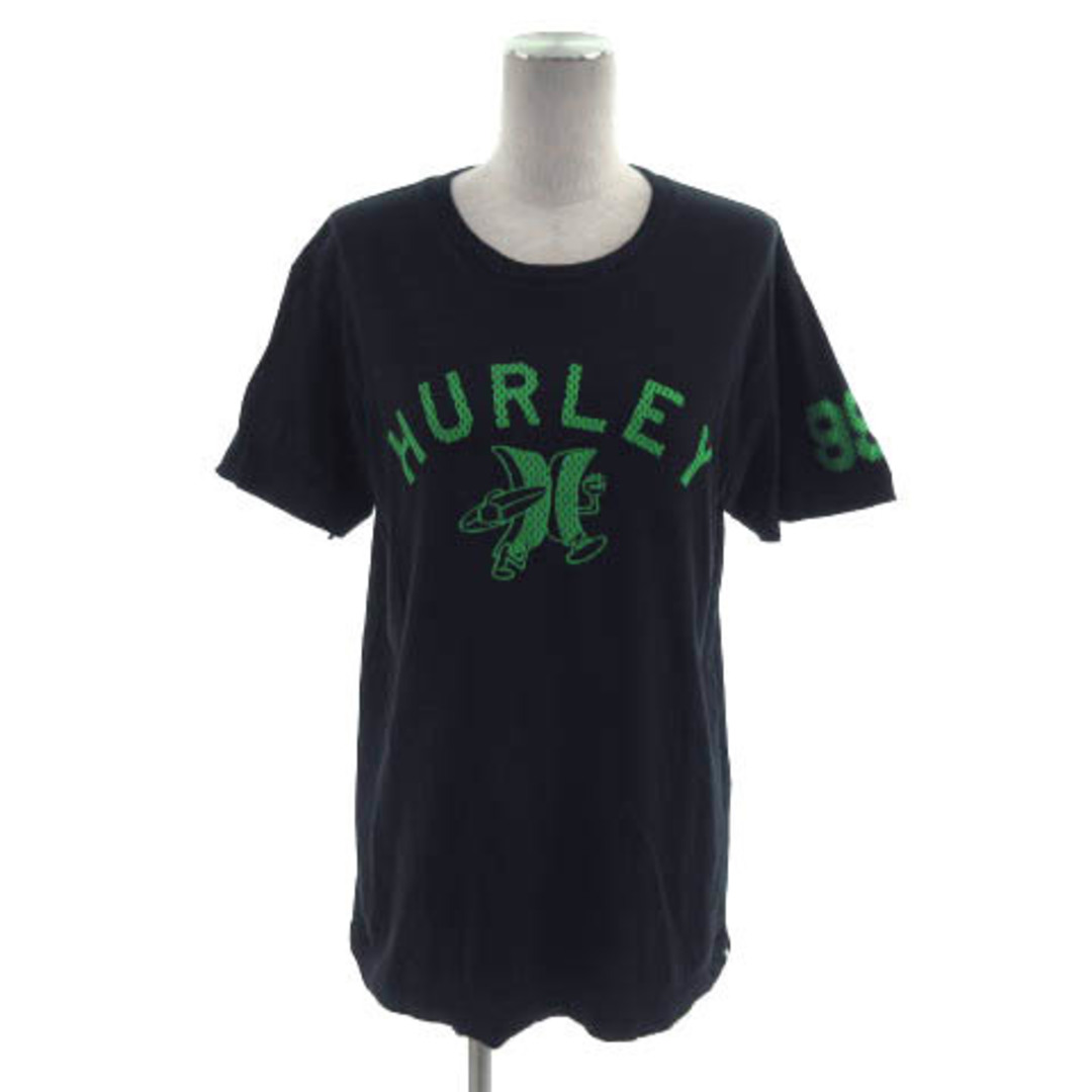 Hurley(ハーレー)のハーレー Hurley Tシャツ 半袖 丸首 ロゴプリント コットン 黒 緑 M レディースのトップス(Tシャツ(半袖/袖なし))の商品写真