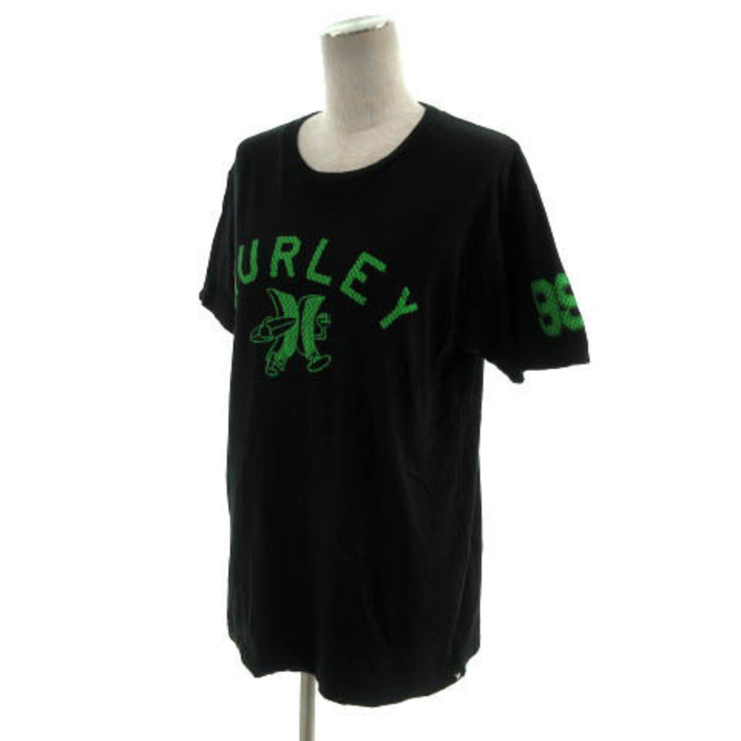 Hurley(ハーレー)のハーレー Hurley Tシャツ 半袖 丸首 ロゴプリント コットン 黒 緑 M レディースのトップス(Tシャツ(半袖/袖なし))の商品写真