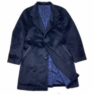 ランバン(LANVIN)の美品 ランバン コレクション アルパカシャギー チェスターコート ネイビー(その他)