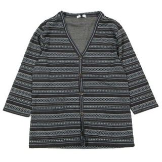 美品 a.v.v HOMME 七分袖 カーディガン Vネック ボーダー 総柄(カーディガン)