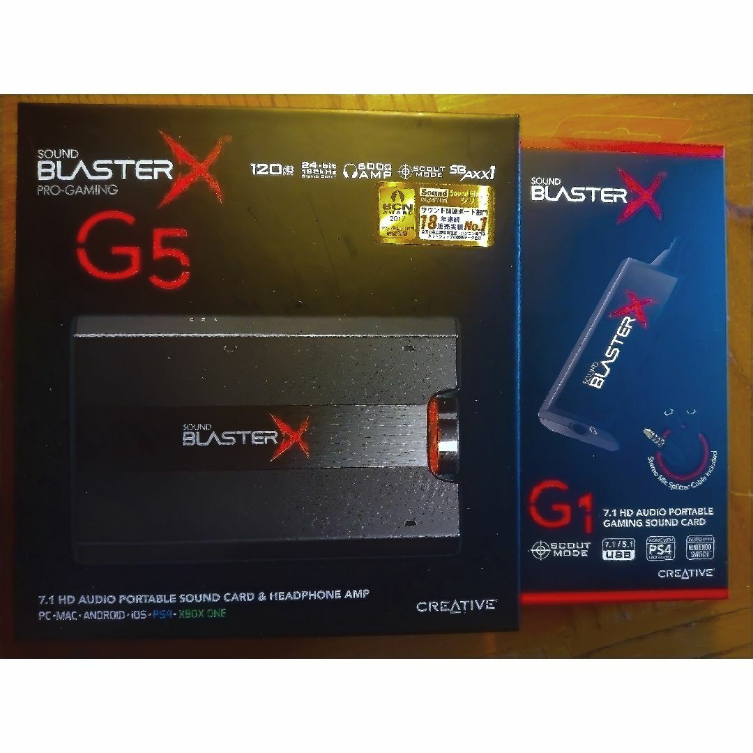 CREATIVE RECREATION(クリエイティブリクリエーション)のSound BlasterX G5 Sound BlasterX G1セット スマホ/家電/カメラのPC/タブレット(PC周辺機器)の商品写真