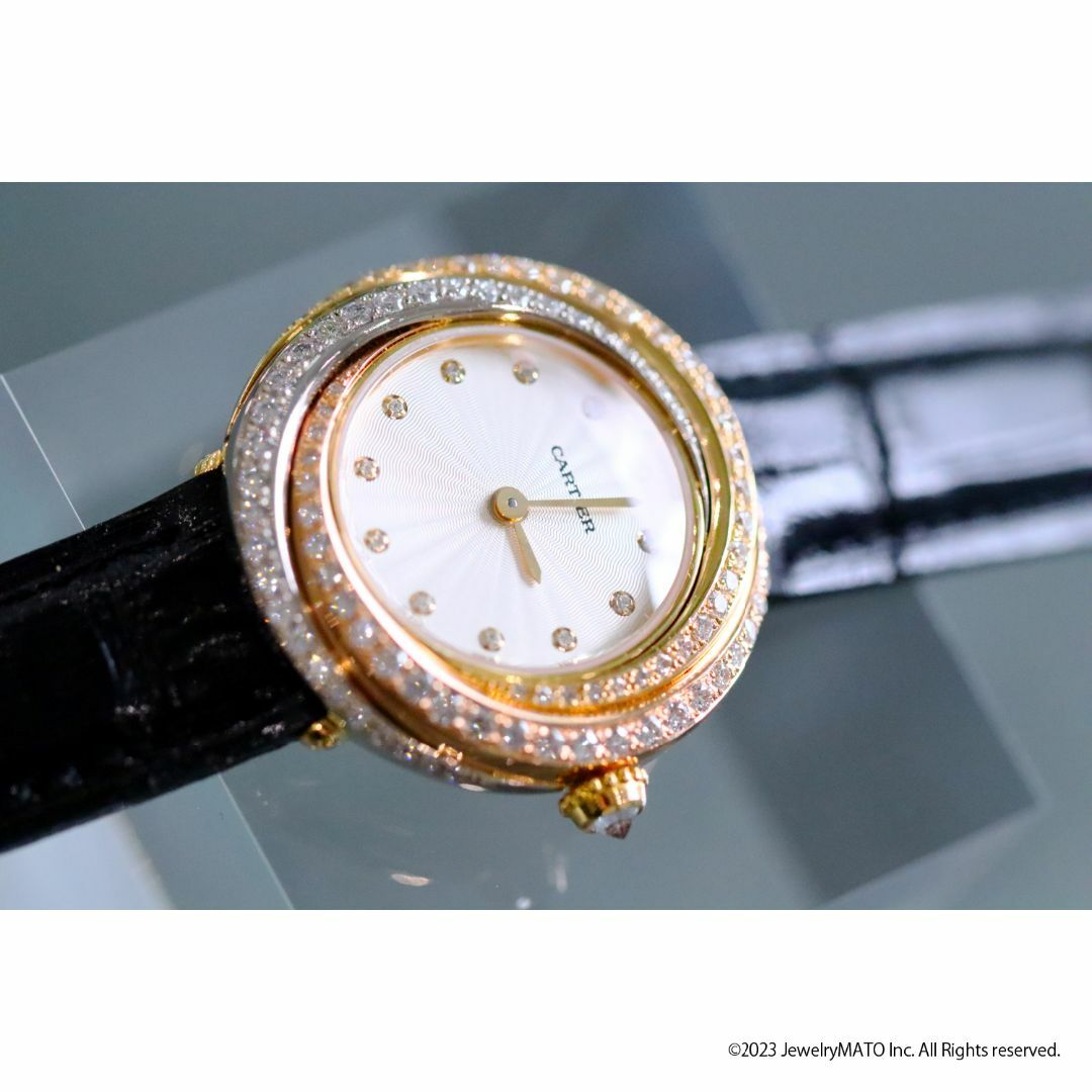 【鑑別書付き】 カルティエ 腕時計 K18 スリーゴールド トリニティ ダイヤ