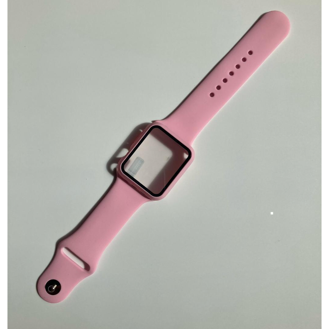 アップルウォッチ Apple Watch バンド ベルト＋カバー ピンク E