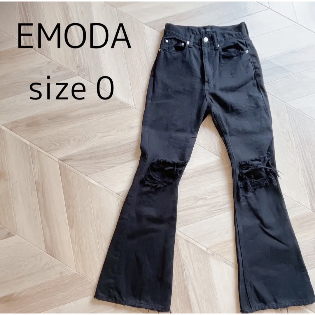 ˚*.꒰EMODA꒱.*˚フレアパンツ　Y2K ダメージデニム