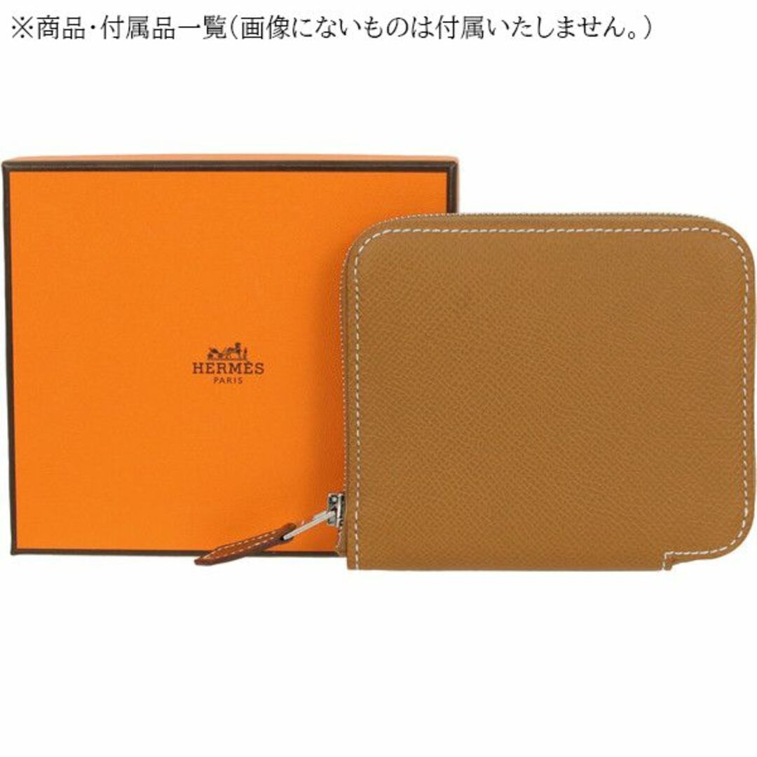 Hermes - エルメス 財布 レディース アザップ ブラウン レザー シルク