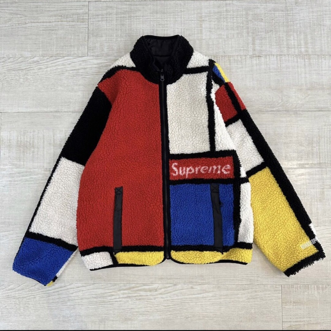 20aw Supreme リバーシブル カラーブロック フリース ジャケット M