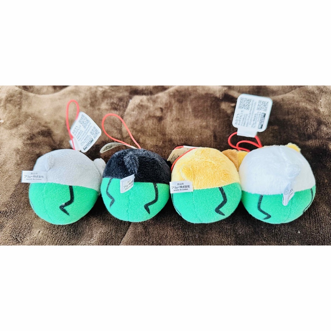 【タグ付き】ねむネコ　マスコット　スイカ　4個セット エンタメ/ホビーのおもちゃ/ぬいぐるみ(ぬいぐるみ)の商品写真