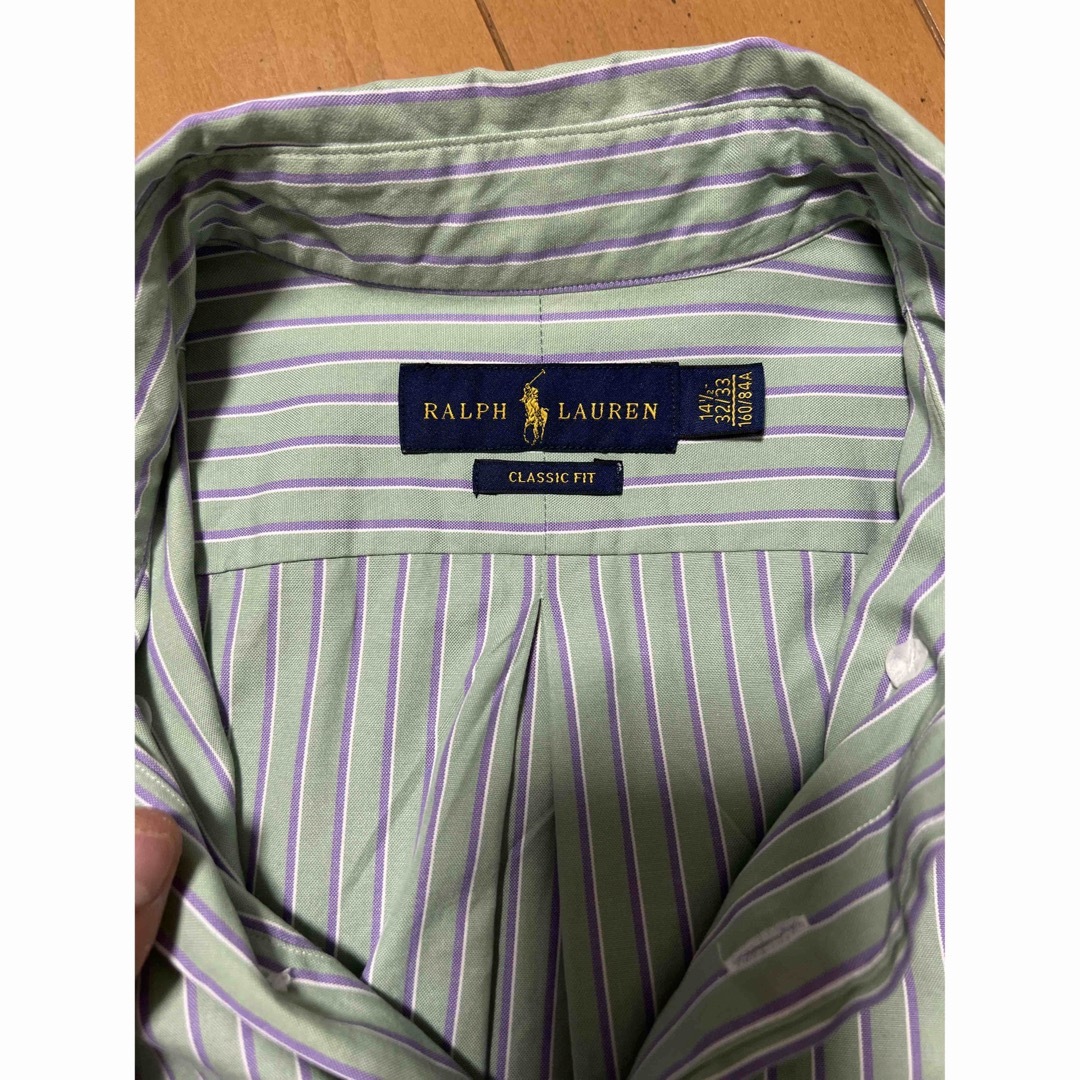 POLO RALPH LAUREN(ポロラルフローレン)のRalph Laurenグリーン、パープルストライプシャツ メンズのトップス(シャツ)の商品写真