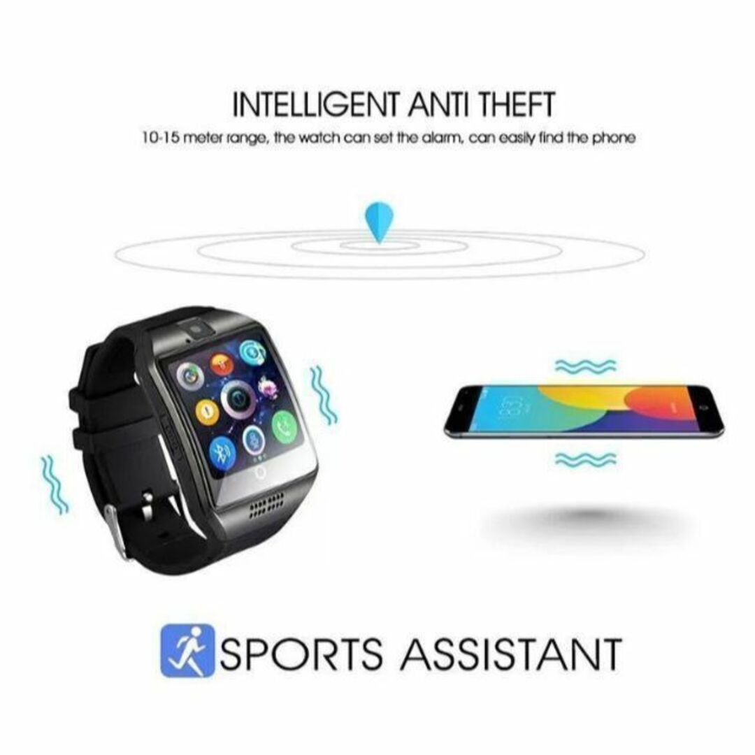 Q18　スマートウォッチ　最安　銀　Bluetooth　ギフト　時計　おすすめ メンズの時計(腕時計(デジタル))の商品写真