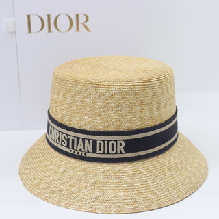 クリスチャンディオール(Christian Dior)のITO9EVUQCVX6 未使用 ディオール ストロー ハット 麦わら 帽子(麦わら帽子/ストローハット)