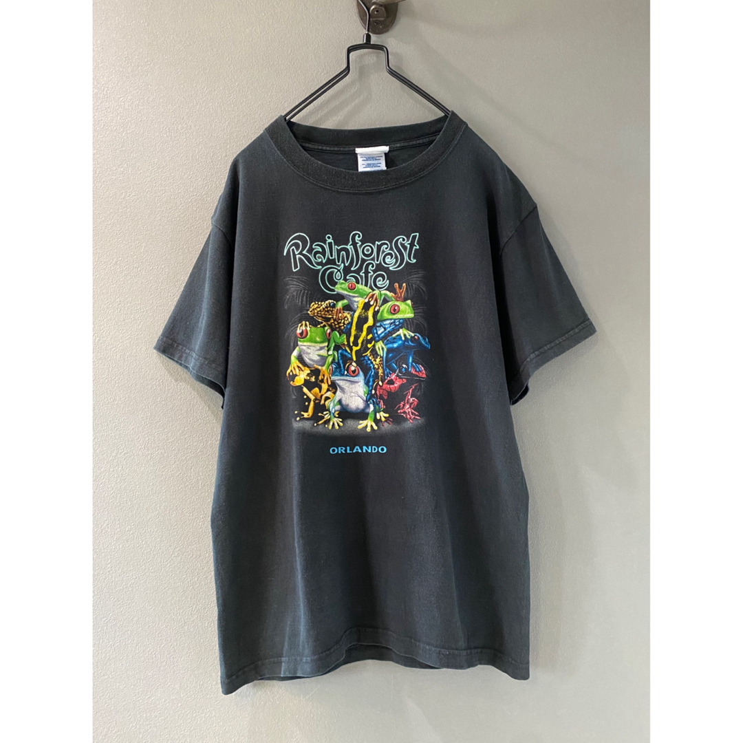 ビンテージ 90s Tシャツ 黒 カエル 爬虫類 毒 イラスト 希少 美品