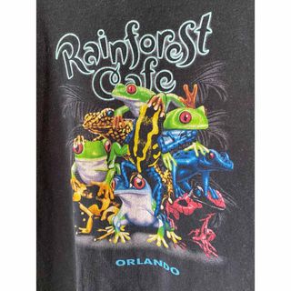 古着 ビンテージ 90s Tシャツ 黒 カエル 爬虫類 毒 イラスト 希少 美品