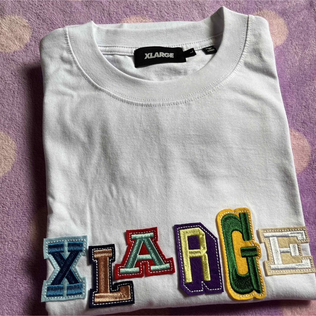 XLARGE  トップス　Tシャツ オリーブ　刺繍　ロゴ　半袖　ブランド