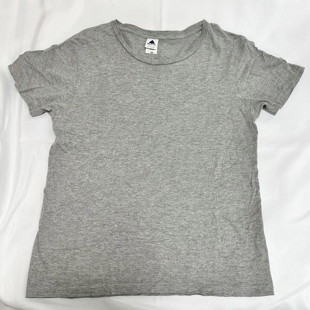 グレー 無地 半袖Tシャツ 160cm レディースのトップス(Tシャツ(半袖/袖なし))の商品写真