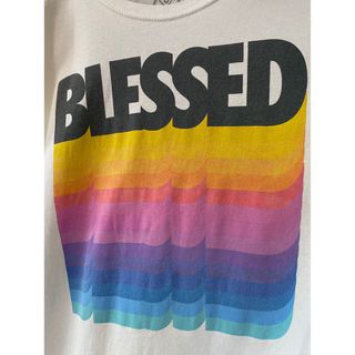 ビンテージ 袖無 Tシャツ XL タンクトップ 白 レインボー 虹 希少