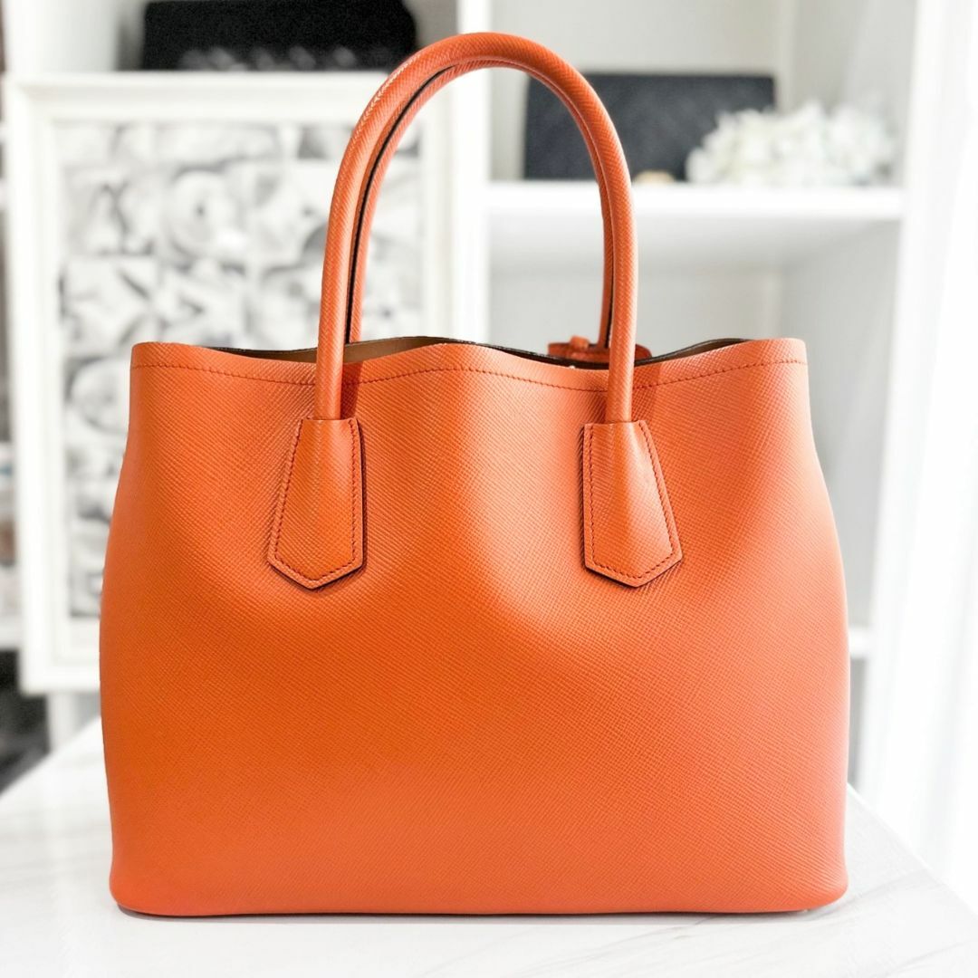 PRADA - 美品☆ プラダ サフィアーノキュイール オレンジ 2way