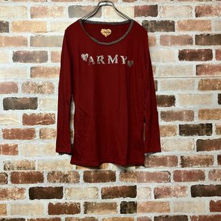 ダブルクローゼット(w closet)の【w closet】ARMYロゴ長袖プリントＴシャツ(Tシャツ(長袖/七分))