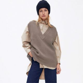 ザラ(ZARA)のZARA♡オーバーサイズ ニットベスト(ニット/セーター)