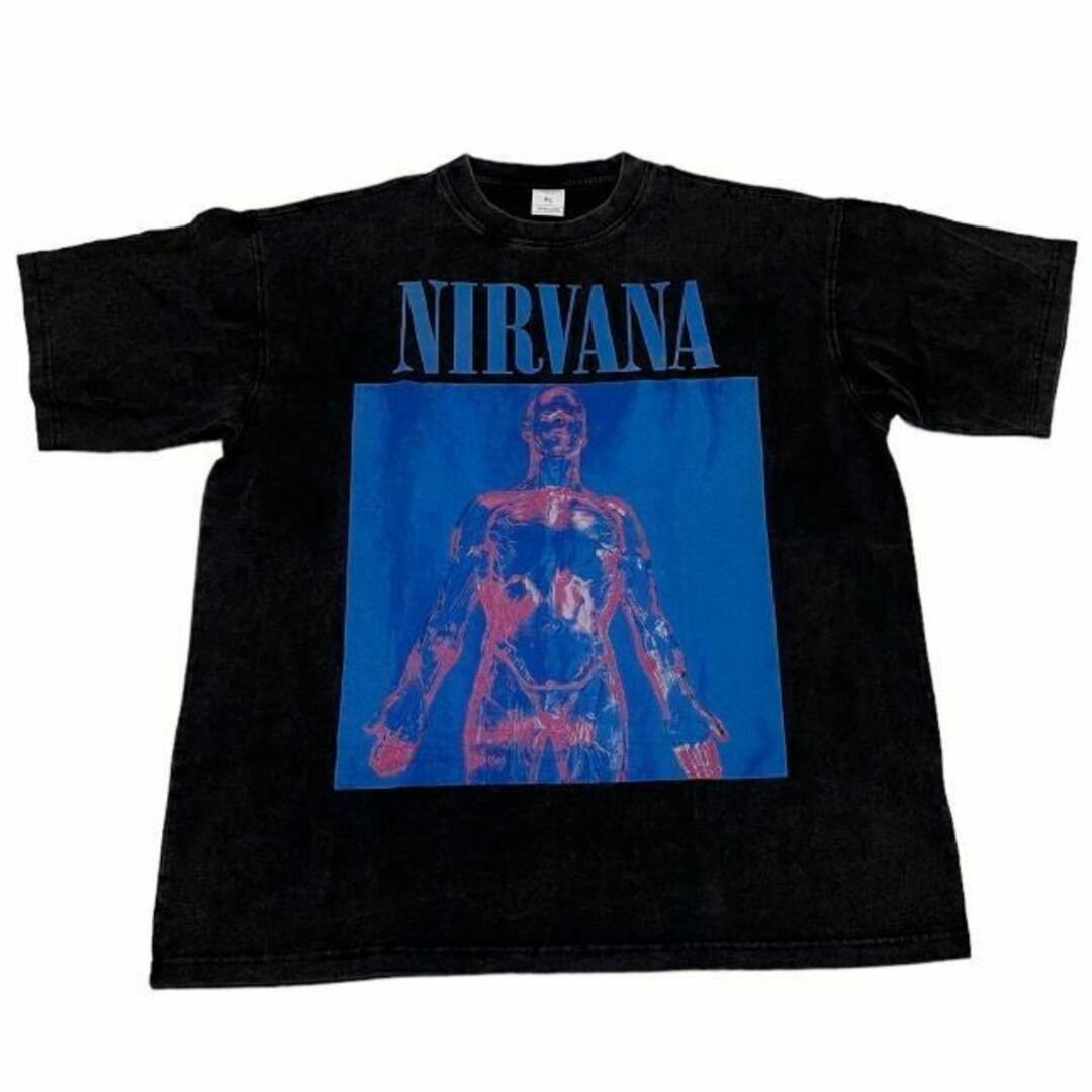 NIRVANA（ニルヴァーナ） 半袖　バンド　Tシャツ　ブラック　Lサイズ メンズのトップス(Tシャツ/カットソー(半袖/袖なし))の商品写真