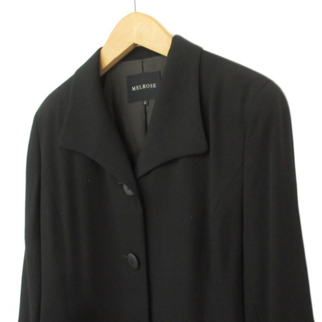MELROSE(メルローズ)のメルローズ MELROSE スーツ ジャケット スカート ウール 2 黒 レディースのフォーマル/ドレス(スーツ)の商品写真
