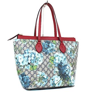 グッチ(Gucci)のグッチ GGブルームス レザー レッド ブルー トートバッグ  花 546315(トートバッグ)