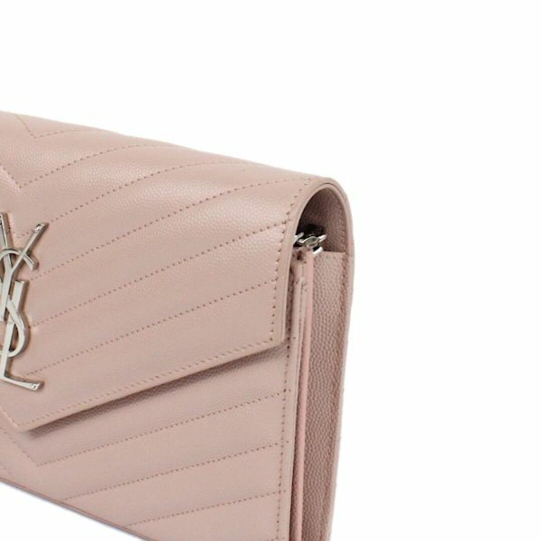 サンローラン ピンク モノグラム チェーンウォレット ショルダーバッグ 財布