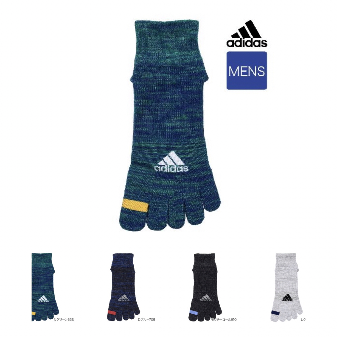 adidas(アディダス)のレッグアクセ【アディダス×福助】五本指ソックス 滑り止め付き 2足セット メンズのレッグウェア(ソックス)の商品写真