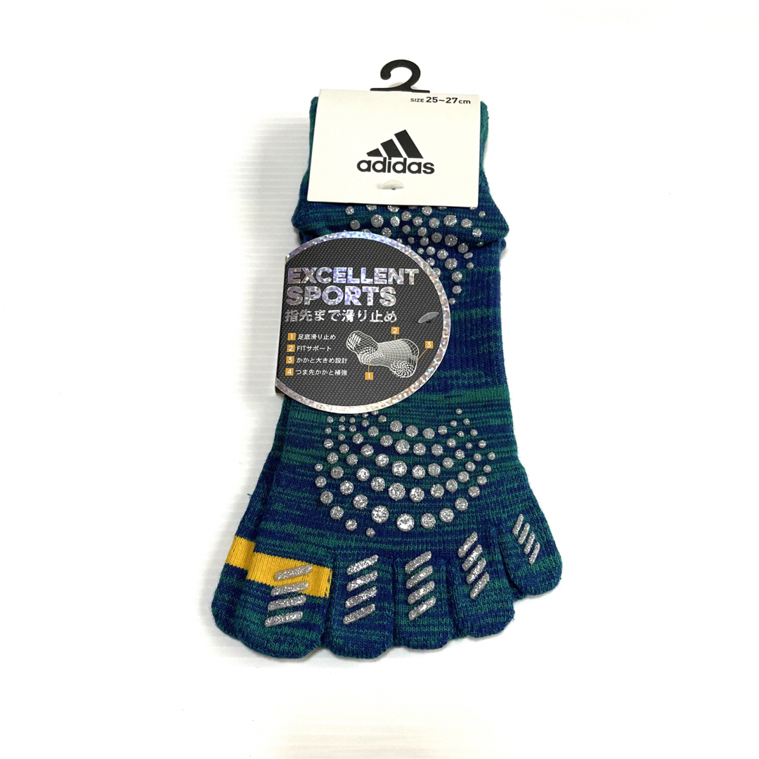 adidas(アディダス)のレッグアクセ【アディダス×福助】五本指ソックス 滑り止め付き 2足セット メンズのレッグウェア(ソックス)の商品写真