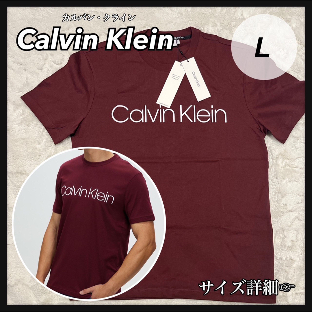 Calvin Klein(カルバンクライン)のカルバンクライン メンズ tシャツ ボルドー L 新品 Calvin Klein メンズのトップス(Tシャツ/カットソー(半袖/袖なし))の商品写真