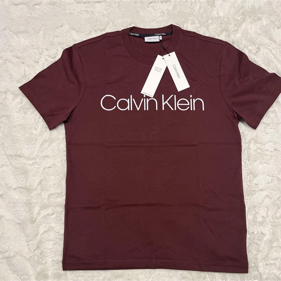 Calvin Klein(カルバンクライン)のカルバンクライン メンズ tシャツ ボルドー L 新品 Calvin Klein メンズのトップス(Tシャツ/カットソー(半袖/袖なし))の商品写真