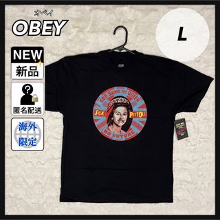 オベイ(OBEY)のOBEY オベイ コラボ tシャツ ブラック セックスピストルズ L(Tシャツ/カットソー(半袖/袖なし))