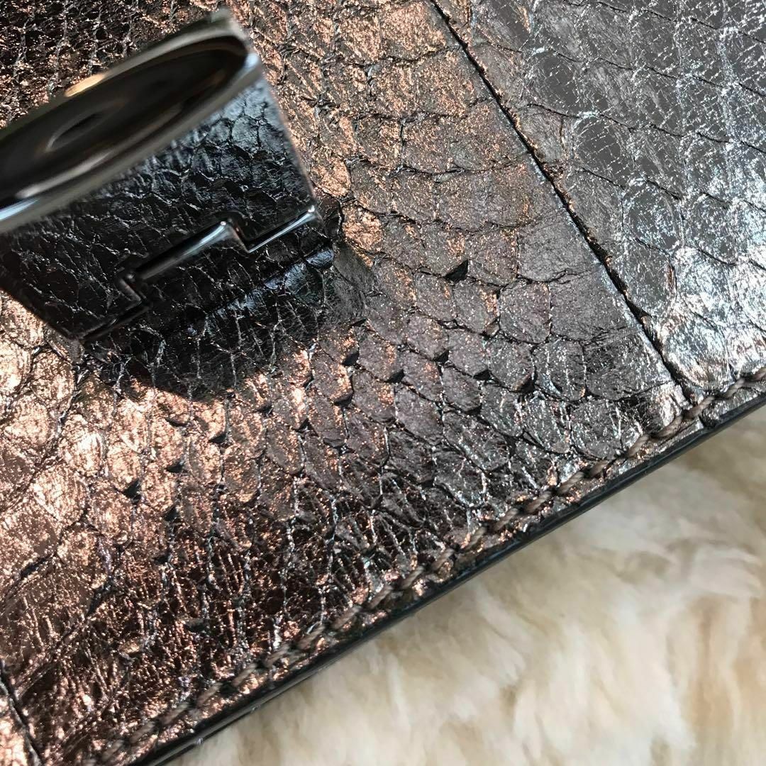 ☆美品☆JIMMY CHOO 2way ショルダーバッグ クロコ型押 メタリック
