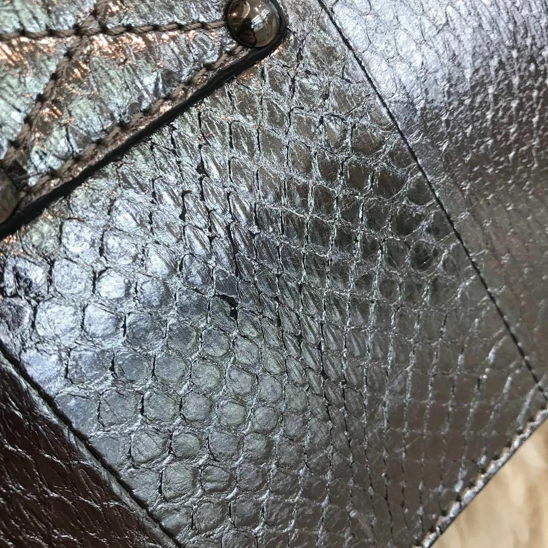 ☆美品☆JIMMY CHOO 2way ショルダーバッグ クロコ型押 メタリック-