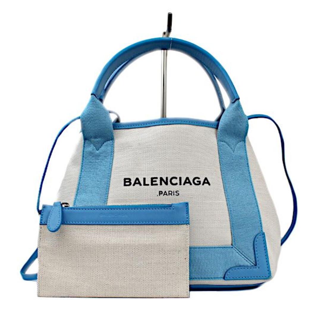 Balenciaga - バレンシアガ キャンバス 水色 ネイビーカバス XS
