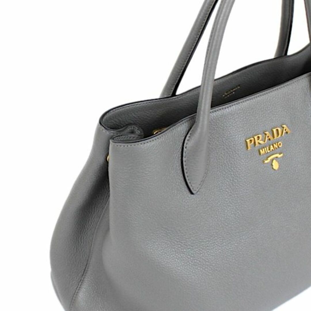 PRADA - プラダ レザー ヴィッテロダイノ グレー ショルダーバッグの