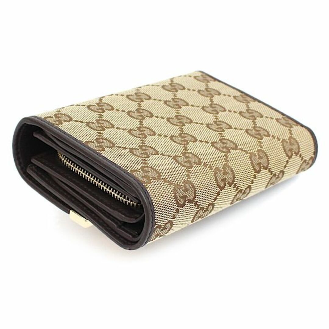 グッチ GUCCI GGキャンバス ブラウン 茶 三つ折り 財布 256935-